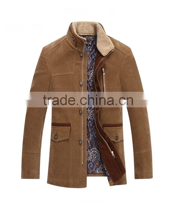 OEM Cotton Spandex Quilting Causal Winter Jacket With Detachable Collar