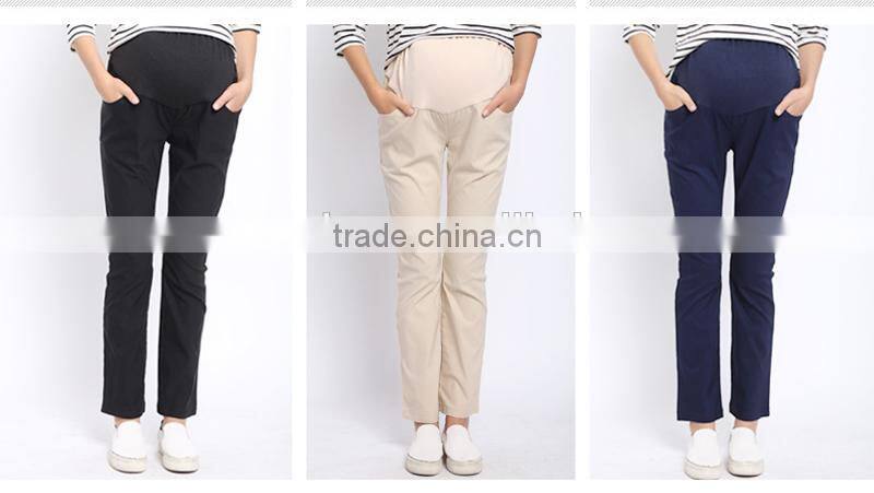 Plus Size Stretch Maternity Clothes Belly Band Trousers Straight Cut Pregnant Pants Maternity Pants