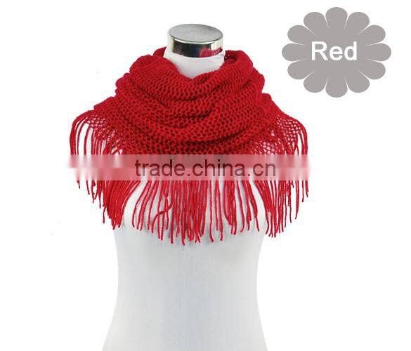 New Fashion Womens Long Hollow Out Tube Knitted Crochet Scarf Satin 8062