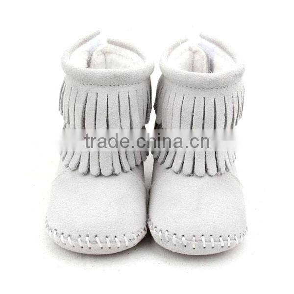 Wholesale White Casual Shoes Genuine Leather Warm Plush Baby Shoes 2017