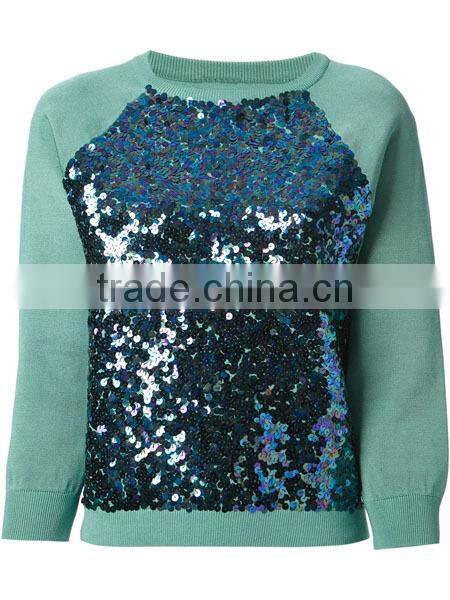 Sequined Lady Wholesale Crewneck Sweatshirt