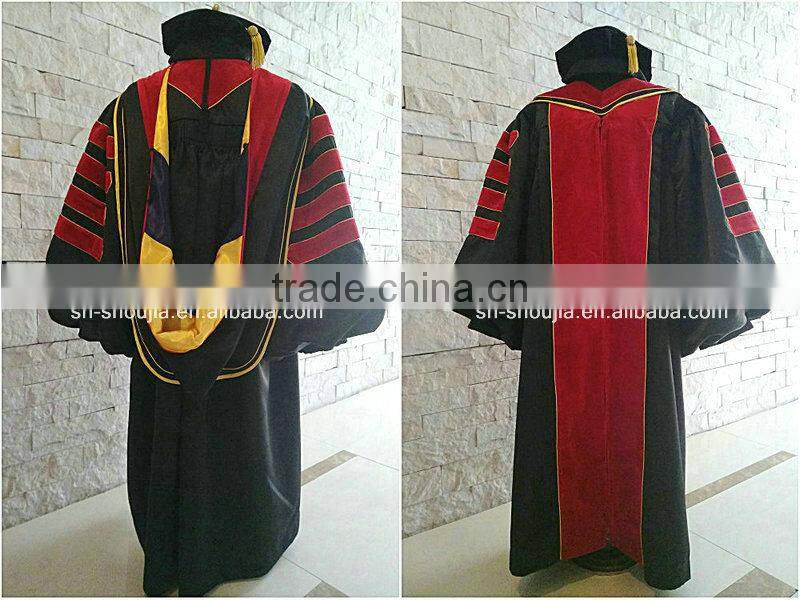 Graduation gowns with hood and cap