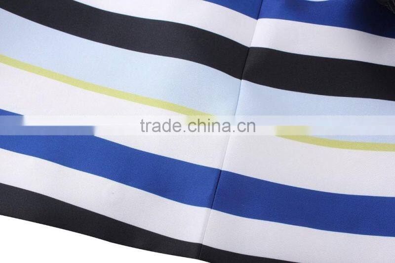 Women's Half Sleeve Stripe Printing Pullover Polyester/Spandex Sweatshirt