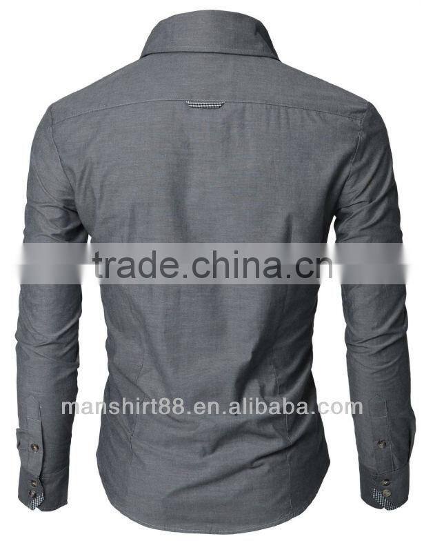 men's stylish model contrast collar slim fit casual camisas