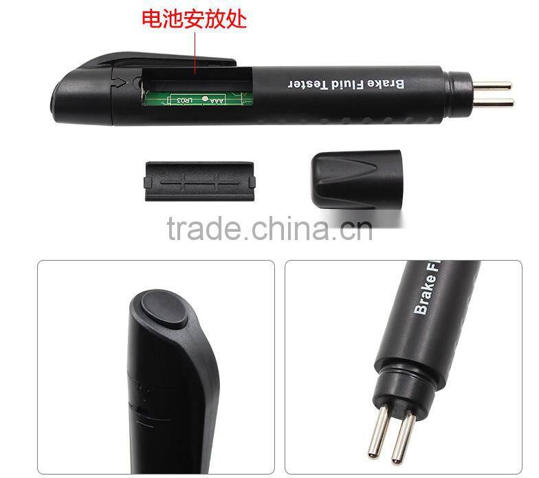 Full Tracking 2016 New Brake Fluid Lipuid Tester 5 LED Car Vehicle Automotive Test Oil Pen For DOT3, DOT4, DOT5 Free shipping