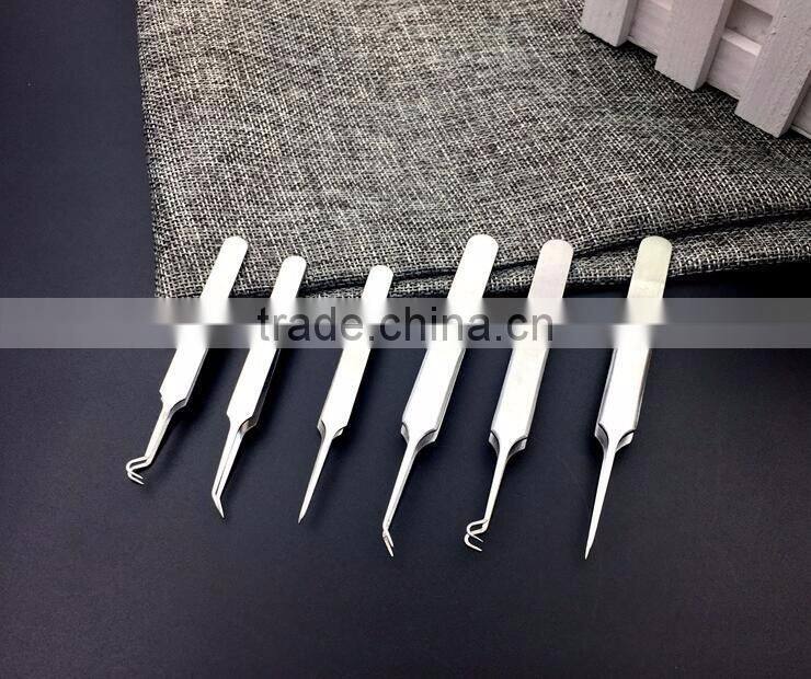 Curved acne clip tweezer extractor needle blackhead Comedones Whitehead remover