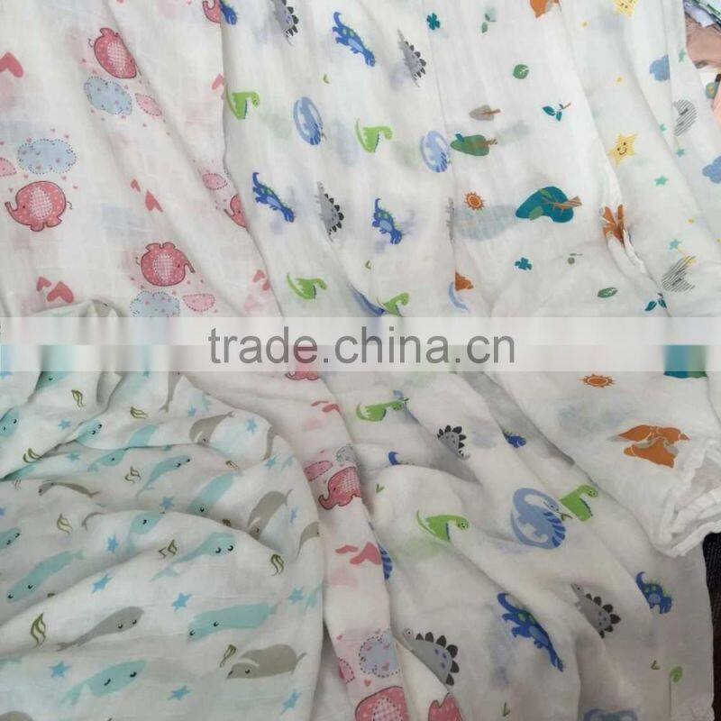 47 inch super soft custom printed muslin cloths for new born baby