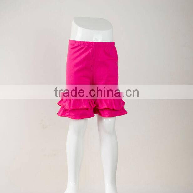 Hot sale Trousers Ruffle Leggings Wholesale girls cotton outfit! Baby clothing shorts triple ruffle pant Capri shorts pants