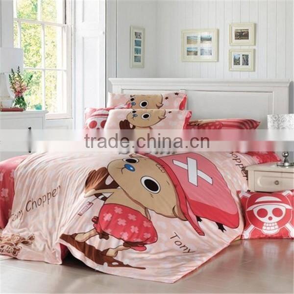 Hot anime One Piece bedding set hot selling model, One Piece 3D Zoro design cotton bedding set, best gift for boys