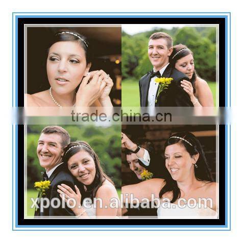 2016 fashion Teardrop Rhinestone and White or Ivory Satin Ribbon Bridal Headband Yiwu wholesale