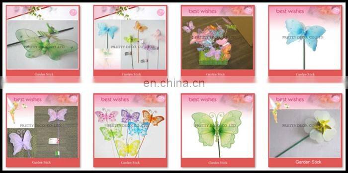 Spring series artificial nylon paint butterfly stick garden decoration
