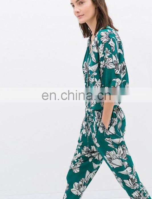 Wholesale Ladies Elegant Long Sleeve Waistband Women Playsuit