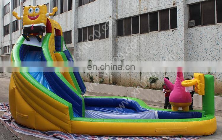 Custom new designl giant inflatable sponge Bob water slide for sale for kids and adults