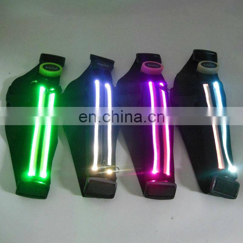 Portable running pouch belt pack LED hot sale waist led pouch belt Luminous running pouch belt in night