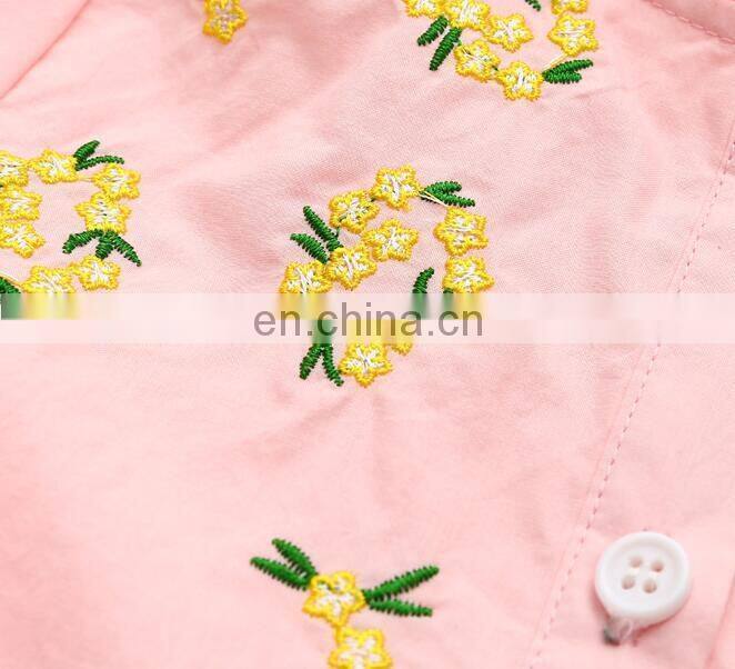 Wholesale children girl shirt long sleeve blouse with embroidery kid clothes
