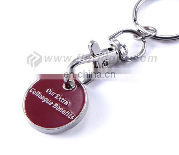 Customized design emboss cheap coin holder keychain