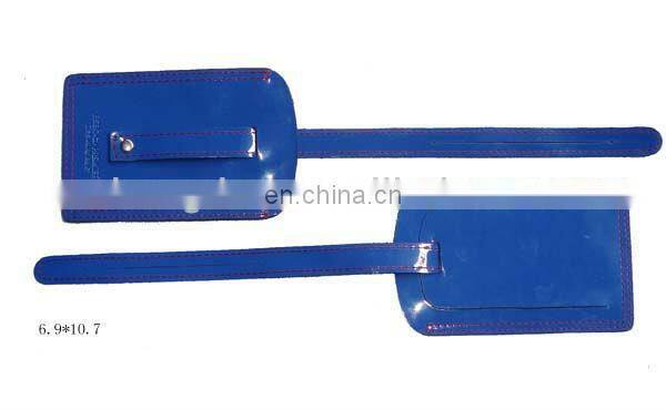 Online Shopping High Quality Blue PU Leather Luggage Tag