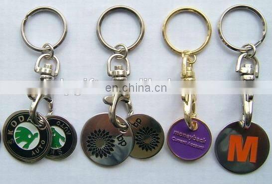 metal shopping trolley coin coin holder keychain