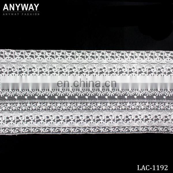 White organza fabric lace double scalloped trim