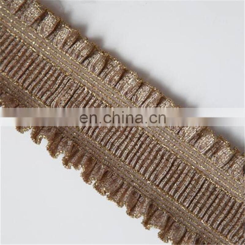 Fabric Elastic Ruffles Ribbon Band,Black White ruffle elastic tape