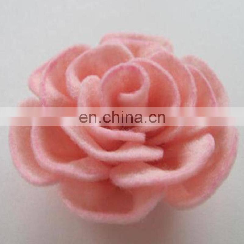 Wool Felt Flower with Leaves Felt Hair Flowers Handmade DIY accessories