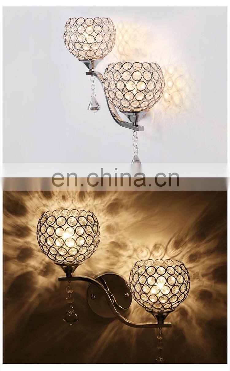 European-style crystal wall lamp bedroom bedside lamp for bedroom bedside lamp hotel living room