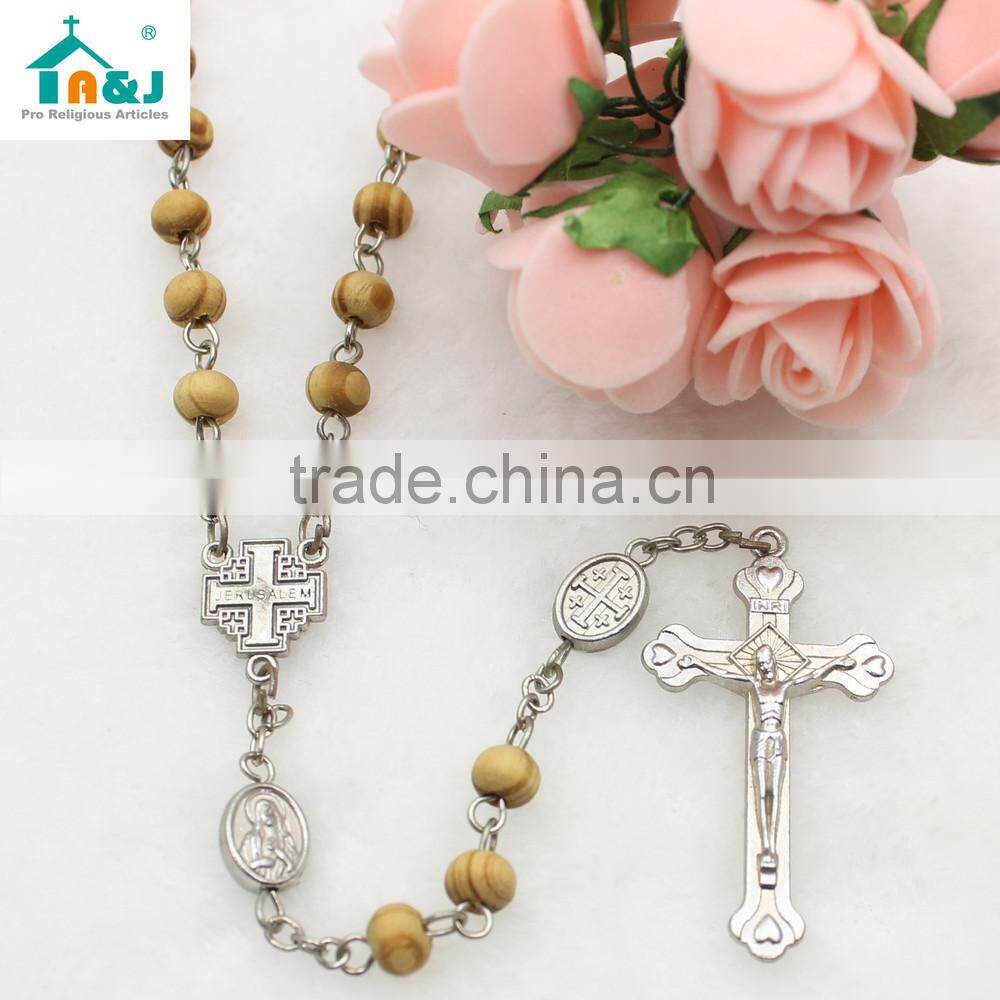 Nature Wood Beads Rosary Prayer Rosary