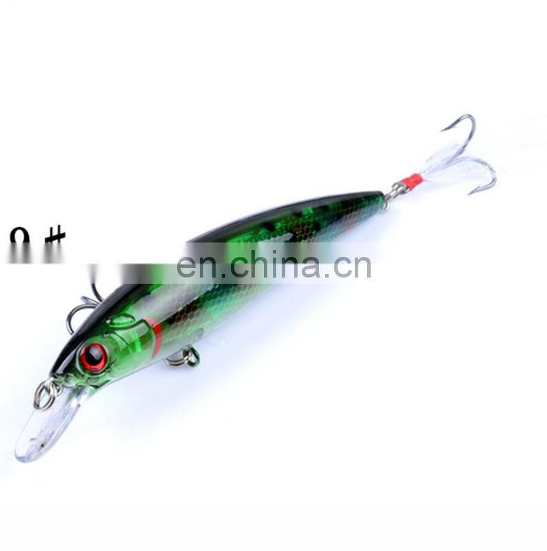 Hot Sale 11cm 13.4g ABS Plastic Fish Bait Fishing Minnow With Feather Hook
