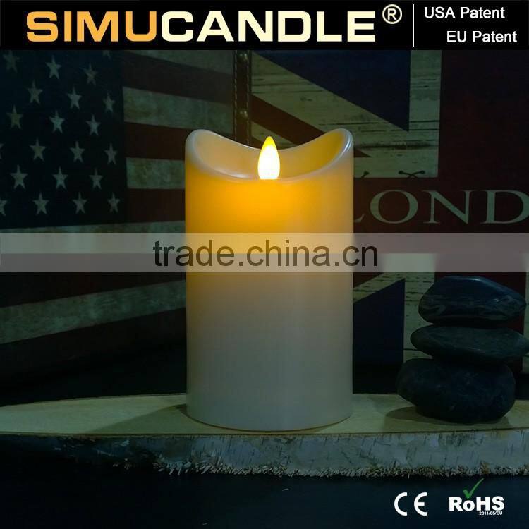 Valentine's day LED flameless candle with moving wick and USA, EU patent