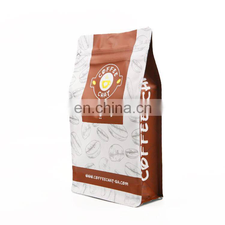 Eco-friendly wholesale side gusset custom printing aluminum foil coffee bag one way valve side gusset packaging pouches