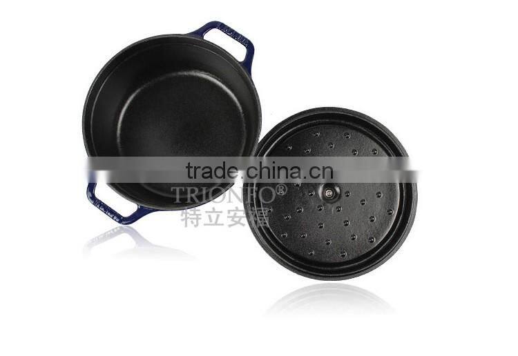 Hot sale Trionfo blue enameled casserole cast iron potjie pot