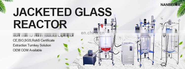 High pressure chemical lab size mixing double layer glass reactor bioreactor