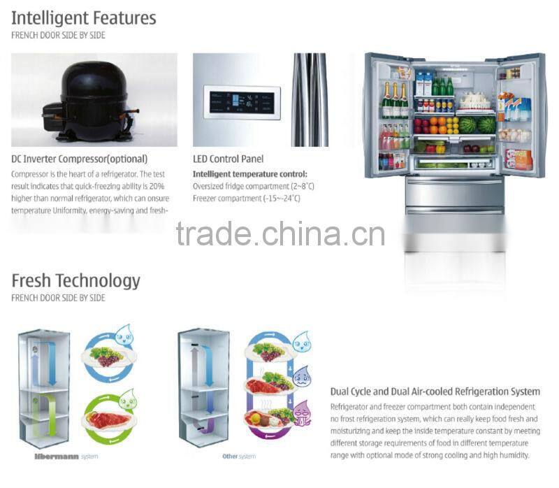 No frost stainless steel refrigerator 512L