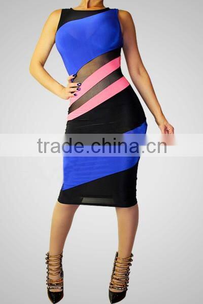 Ladie fashion dress Sleeveless evening dress sexy free prom dress