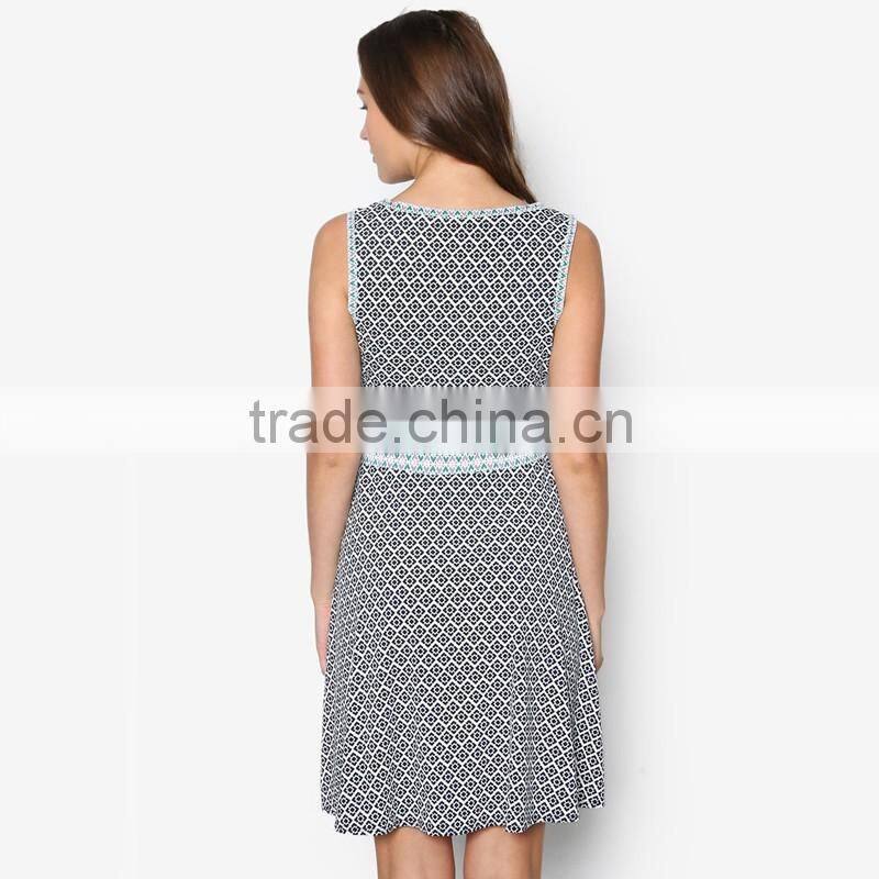 2016 summer hotsale v-neck cotton dress design with cheap price D275