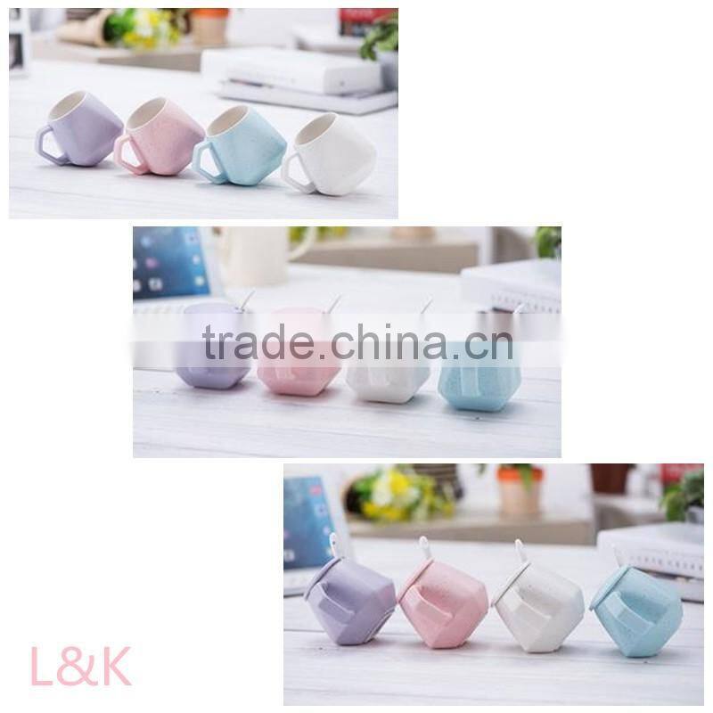 diamond artistic ceramic cup for gift/ceramic coffee cup set