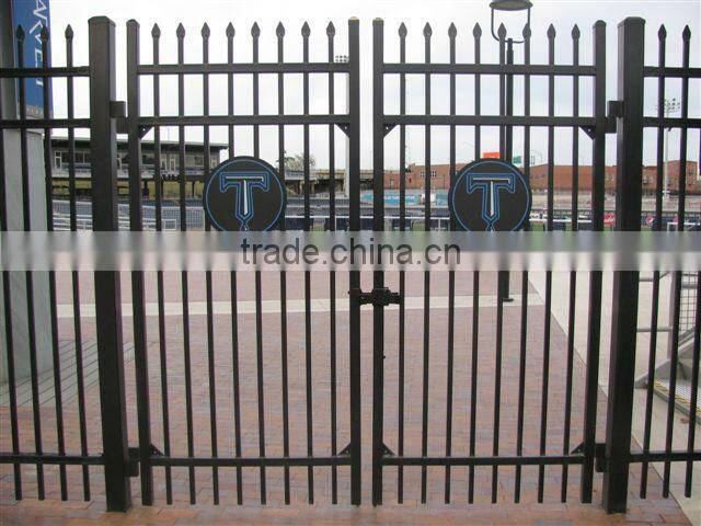Spear top tubular steel fence and slide gate hot sale