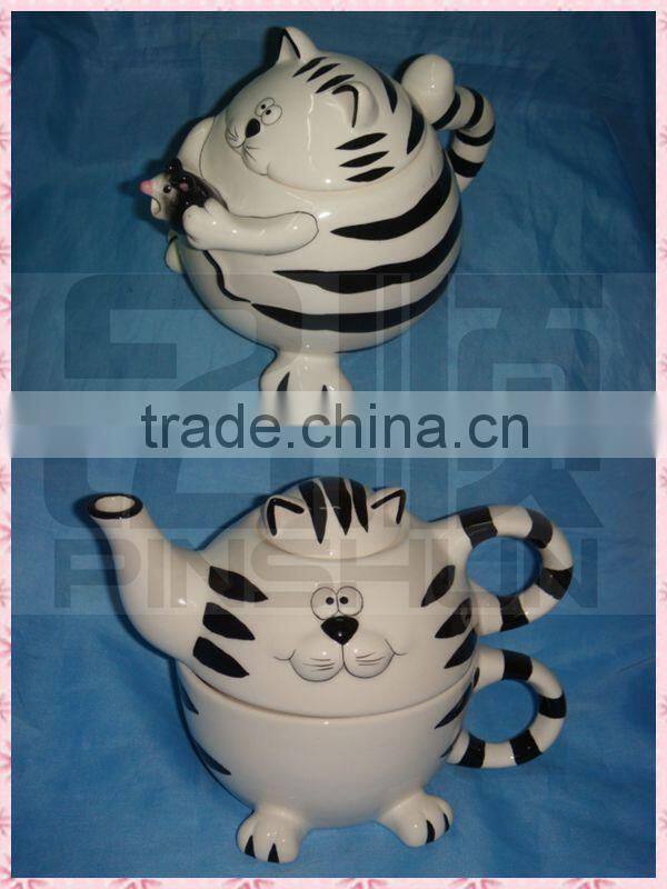 porcelain stripe design teapot