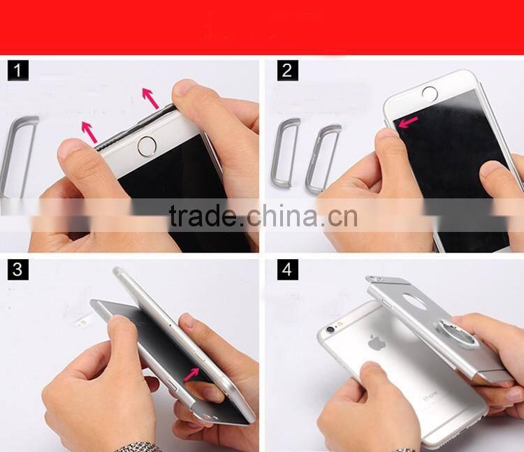 Rose Gold 3 in 1 detachable spraying frosted armor hard pc case for iphone 6