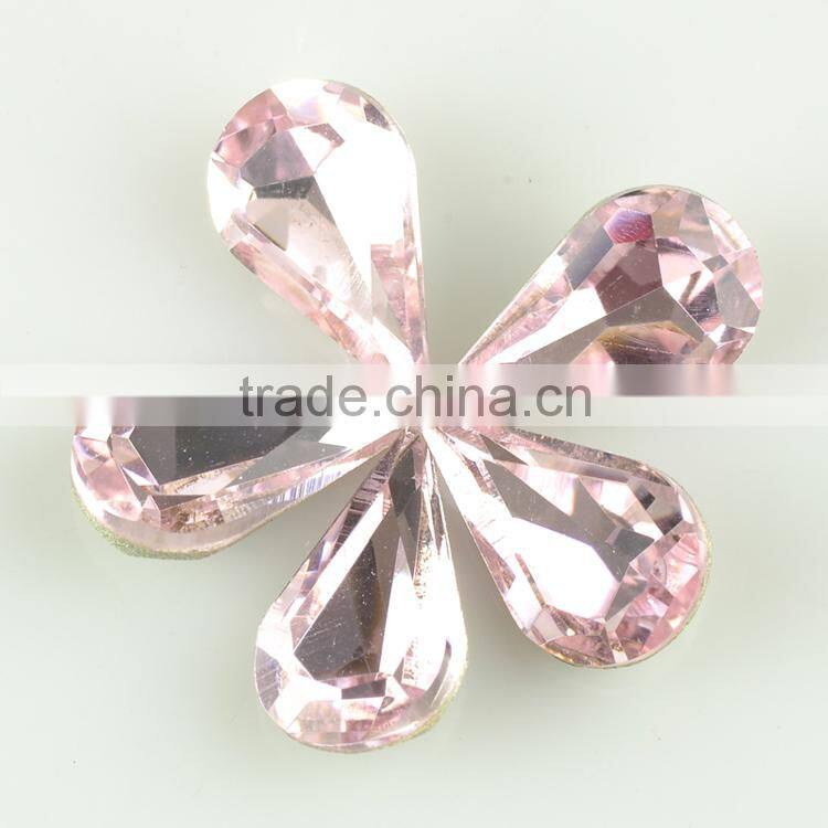 Teardrop shape stone crystal glass tear drop jewelry stone for garment accessories