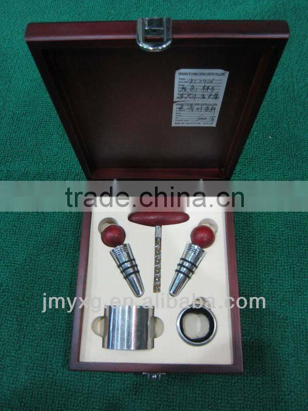 Hot selling wooden box wine opener set for bar,wine set
