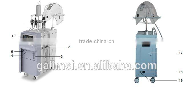 2015 NEW 96.4% oxygen jet peel/hyperbaric oxygen bar machines for facial rejuvenation