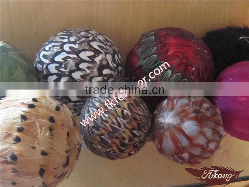Best Selling Items Turkey Feather Ball For Christmas Decoration And Party Supplies