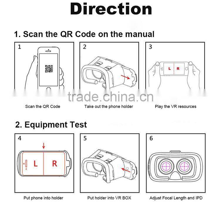 2016 3d vr box 2.0 Virtual Reality 3d glasses WITH CHEAP PRICE
