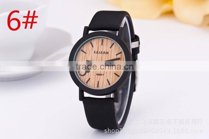 M020-1 Simulation Wooden Men Watches Wood Color Leather Strap Watch Antique Wrist watches Clock Men relojes hombre