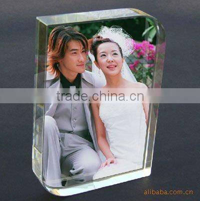 crystal cube photo frame