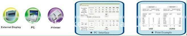 Mixed-Notes Currency Discriminator/Money Counter/Bill Counter with UV,MG/MT,IR Detections for USD & Jordanian Dinar(JOD)