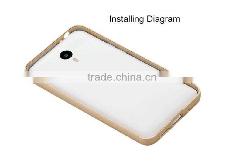 Keno Stylish Ultra Thin Lightweight Shockproof CNC Aluminum Metal Bumper Frame with Hard PC Back Case Cover for Meizu M2 Note