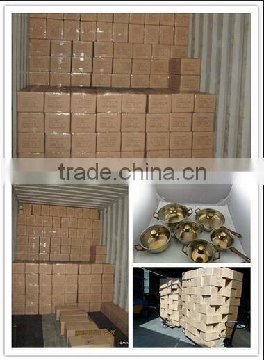 Quality Aluminum Non stick Gold color Fry Pan Sets( ZS-ST056)