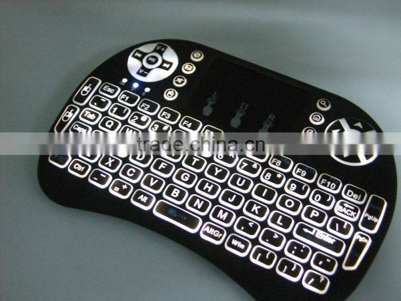 Factory Supply Wireless Keyboard Touchpad Backlit I8 Remote Controller